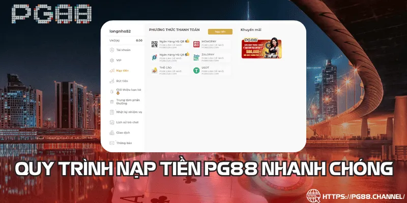 Nạp tiền PG88